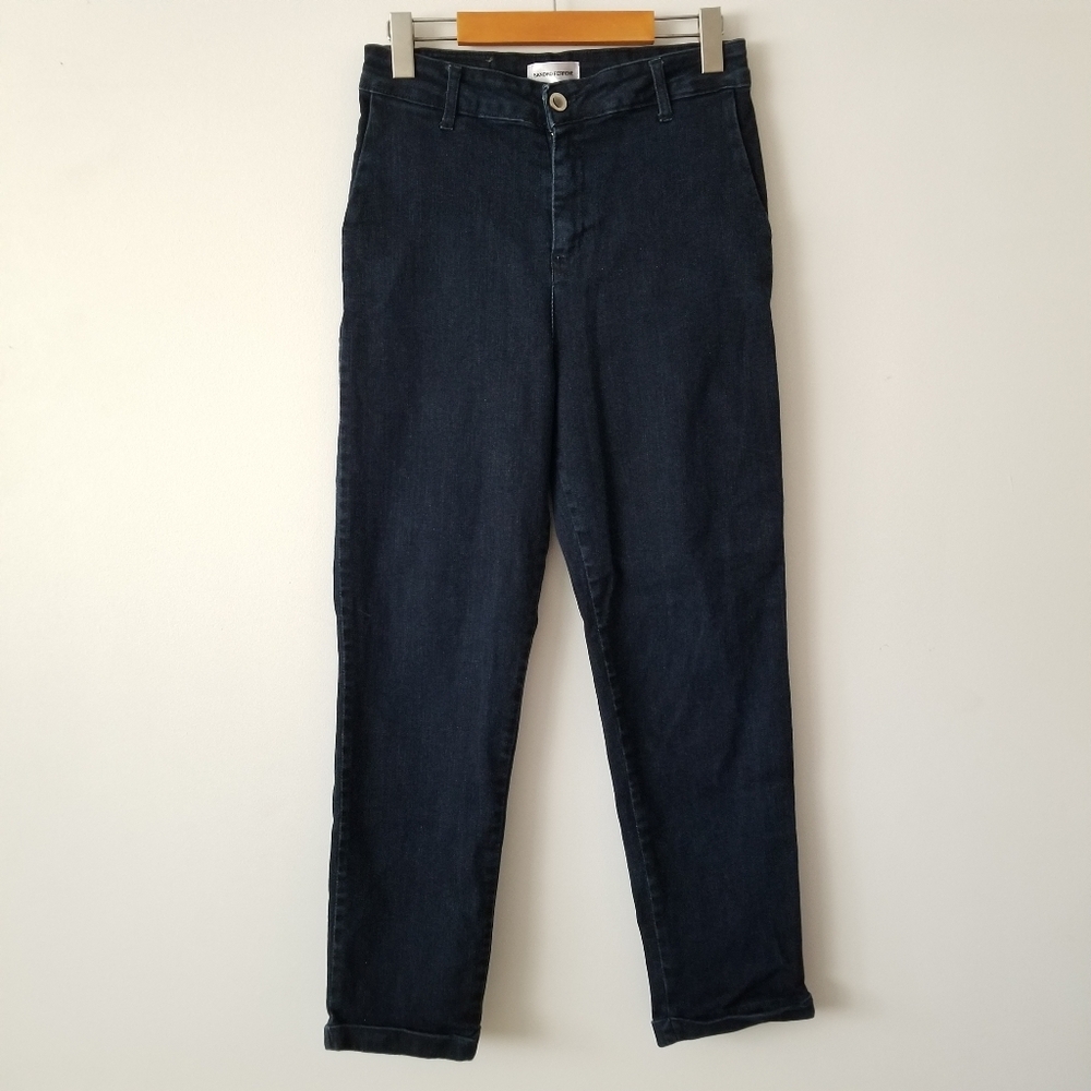 SANDRO FERRONE High Rise Rolled Cuff Cropped Jean Size 4 US / 40 IT